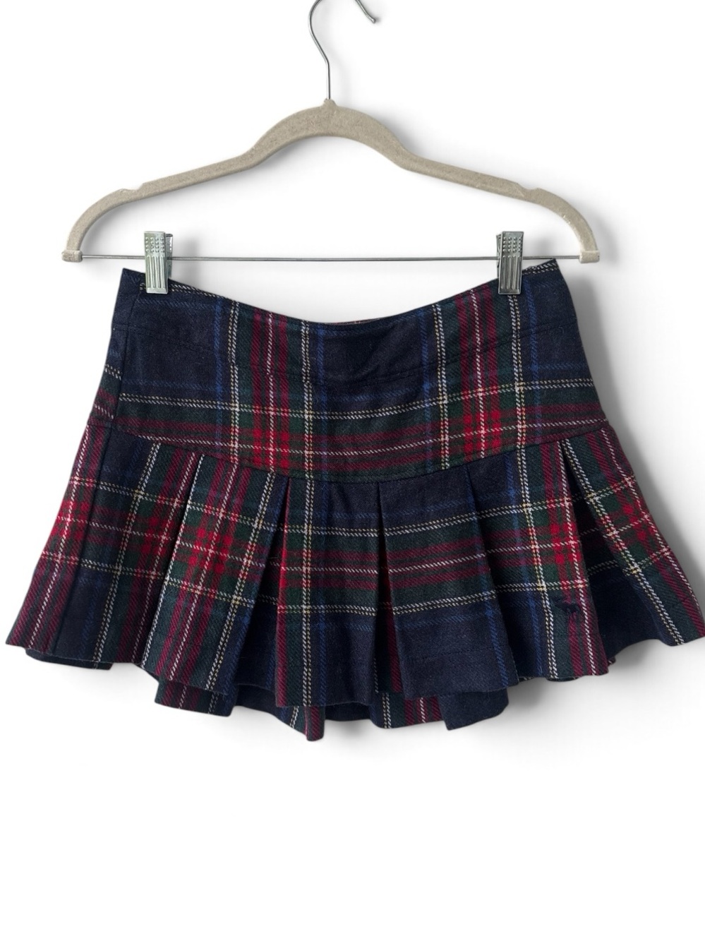 abercrombie kids Plaid Wool Pleated Micro Mini Skirt Y2K Preppy Size 14